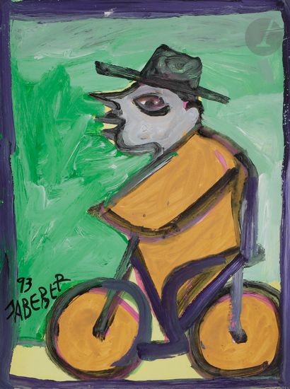null JABER (1938-2021
)The Cyclist, 1993Acrylic
on paper.
Signed and dated lower...