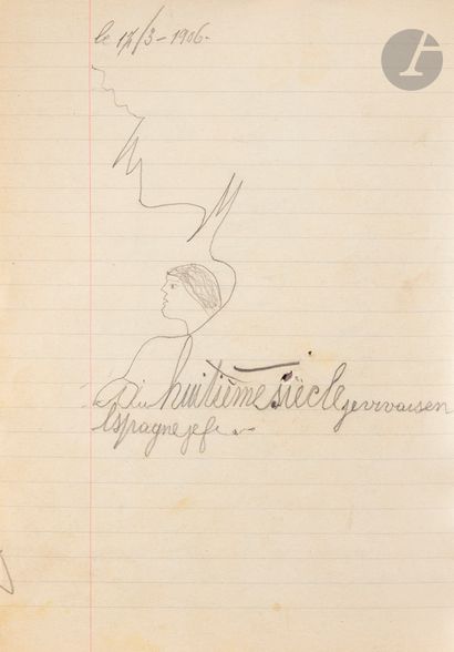 null SPIRITISME LYONNAIS 1906
Dessins et écritures automatiques, 1906
Cahier de brouillon...