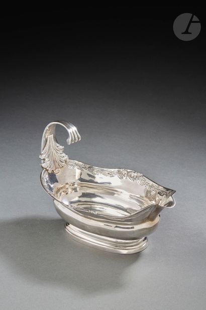 NANCY 1765 - 1771 Silver sauceboat of oval...