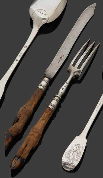 ROUEN 1819 - 1838 Cutlery for cutting game,...