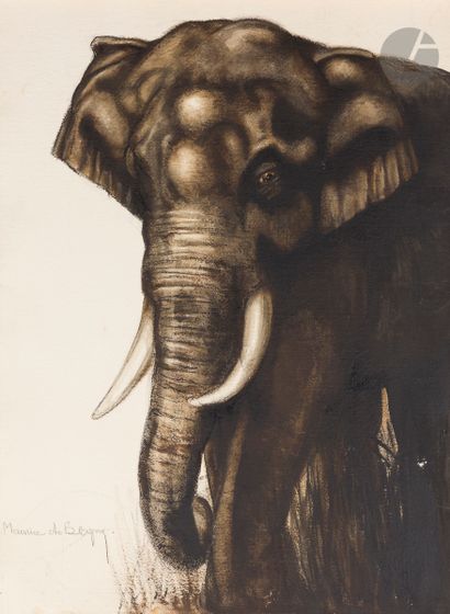 Maurice Jaubert de BECQUE (1878-1938) Éléphant...