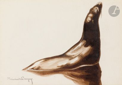 null Maurice Jaubert de BECQUE (1878-1938
)Seal coming out of the waterWatercolor
.
Signed...