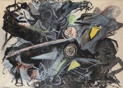  Édouard PIGNON (1905-1993) Série des Batailles, 1962 Encre, lavis d'encre et crayon...