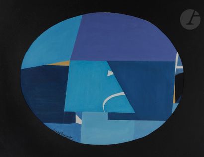Max PAPART (1911-1994) Bleus Space, 1994...