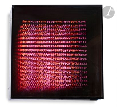 null Miguel CHEVALIER (born 1959
)Infinite Hexadecimal Memory Window (red/fuchsia),
1992Lightbox.
Signed,...