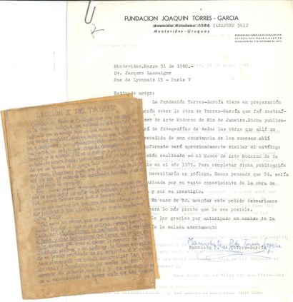 null [Joaquin TORRES-GARCIA (1874-1949)]. Ensemble de lettres et documents provenant...