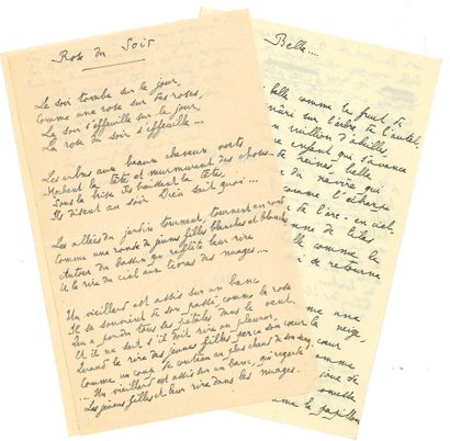 null Francis de MIOMANDRE (1880-1959). 2 poèmes autographes signés ; 5 pages in-8.

Belle,...