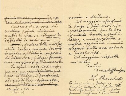 null [Giuseppe VERDI (1813-1901)]. L.A.S. (minute) à lui adressée par l’ingénieur...