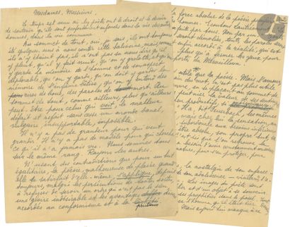 null Paul ÉLUARD (1895-1952). Manuscrit autographe ; 12 pages in-4, au crayon et...