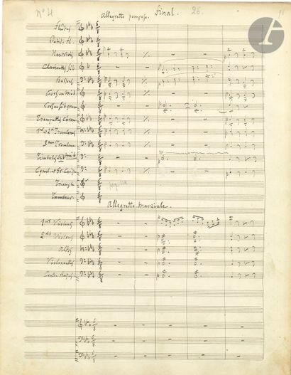 null Charles GOUNOD. Manuscrit autographe signé, Concerto pour Piano-Pédalier et...