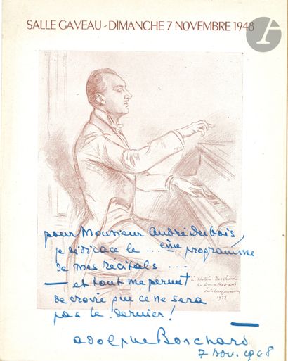 null Adolphe BORCHARD (1882-1967). 44 programmes dédicacés ou signés ; formats divers.

Bel...