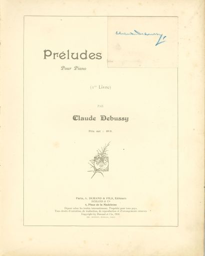 null Claude DEBUSSY. Préludes… 1er Livre (Paris, A. Durand & Fils, 1910) ; in-fol....