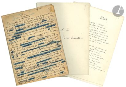 null Pierre AGUÉTANT. Manuscrit autographe, Le Poème du Bugey, [1918] ; 136 pages...