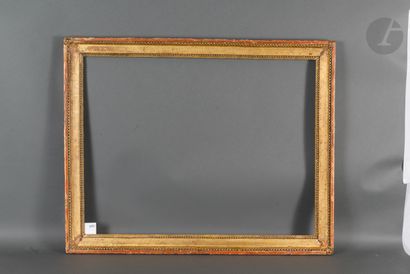 null 
Frame in molded oak and gilded stucco decorated with pearls and raisins on...