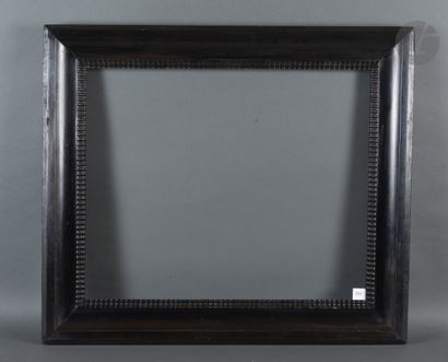 null Frame in blackened pearwood veneered on a fir wood core with guilloche decoration...