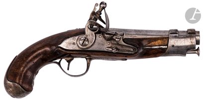null Pistolet de Maréchaussée modèle 1777 à silex. 


Canon rond à méplat au tonnerre....