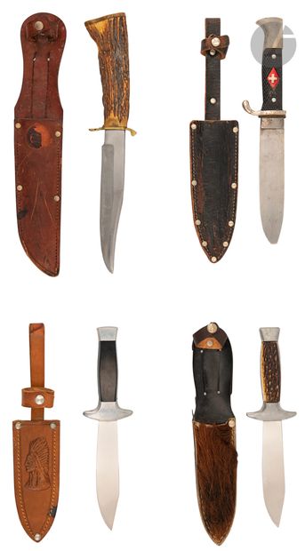 null Set of four hunting knives including
:



- Strong hunting knife. Handle in...