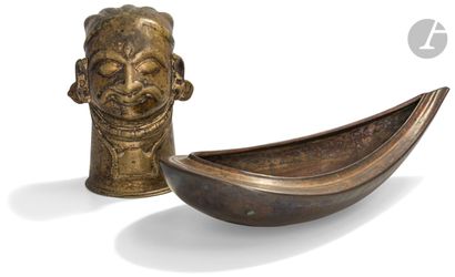 Coupe rituelle yoni en bronze, Inde, XIXe...