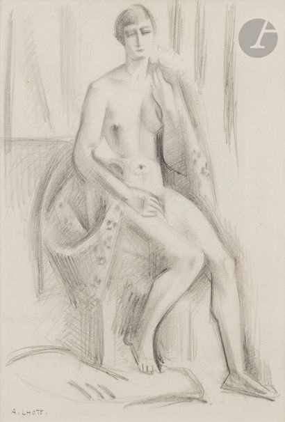 null André LHOTE (1885-1962
)Nude with an armchair, circa
1920-25Lead
pencil
and...