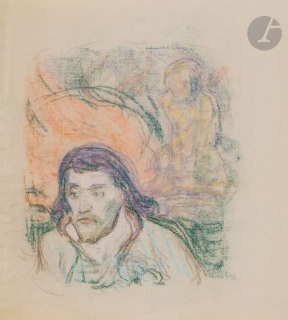  Claude-Émile SCHUFFENECKER (1851-1934) Portrait de Paul Gauguin, vers 1896 Pastel....