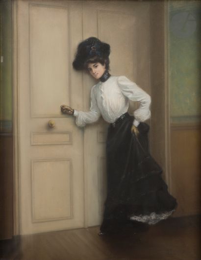 null Joseph M. PASQUIER (XIXe-XXe siècle)
La Vérité, 1903
Pastel sur papier monté...