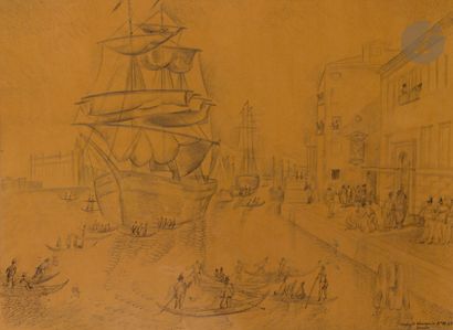 null 
Henry de WAROQUIER (1881-1970)



Venise, les gondoles



Crayon noir et encre.



Signée...