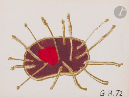 null Georges HUGNET (1904-1974
)Composition,
1972Gold
stain
and paint.
Monogrammed...