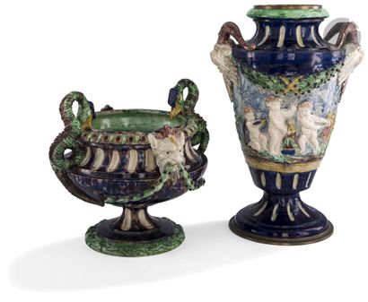 School of Paris An earthenware vase and a...