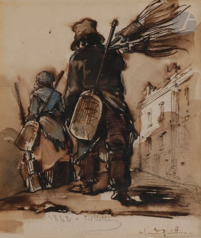 null FRENCH SCHOOL OF THE XIXth CENTURY
Templar - The Broom Peddler
Watercolor, pen...