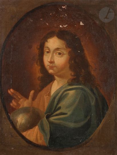 null École FRANÇAISE du XVIIe siècle
Le Christ dans un ovale peint
Toile
43 x 33...