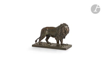 Antoine-Louis Barye (1795-1875) Lion debout...