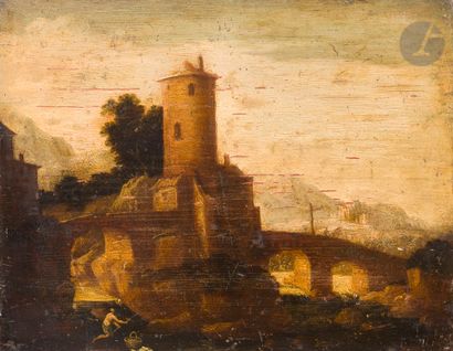 null École ITALIENNE du XVIIe siècle
Pêcheur dans un paysage
Panneau
25 x 33 cm
...