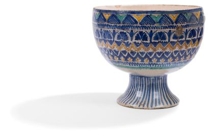 null 
Zlafa pedestal bowl and jobbana butter pot, Morocco, Fez, and Tunisia, 19th...