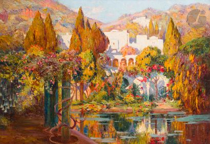 null Eugène DESHAYES (1862-1939
)Algiers, villa Abd-El-TifOil
on panel.
Signed lower...