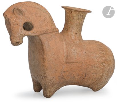 Horse with lowered neckIt is adorned with...