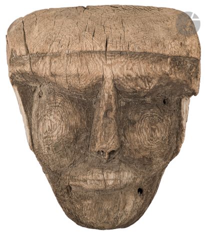 Mask of sarcophagusEgypt , Late Period. Wood....