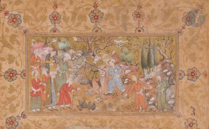 null Mirza Agha Emami (1881-1955), The Return of the Hunt and Trade, Iran, 20th century,...