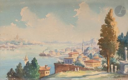 null SERIF (19th / 20th century
)Istanbul, the New Mosque and the Nuruosmaniye Mosque...