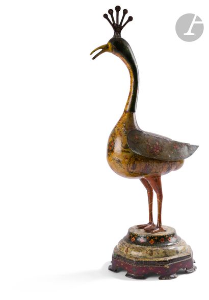 null Peacock with characters, Iran, late 19th - early 20th
centuryPeacock
figure
in...