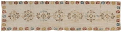 null Set of embroideries, Ottoman Empire, 19th centuryAn
ecru linen shaving apron...