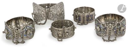Silver jewelry, North Morocco, 19th - 20th...