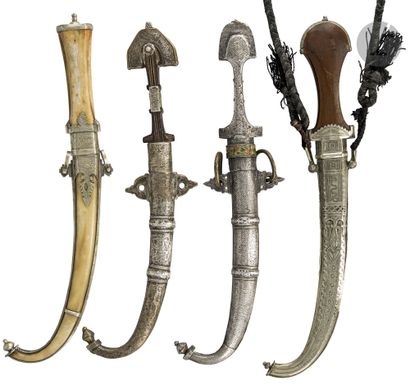 Four koumiyya daggers, Morocco, 19th-20th...