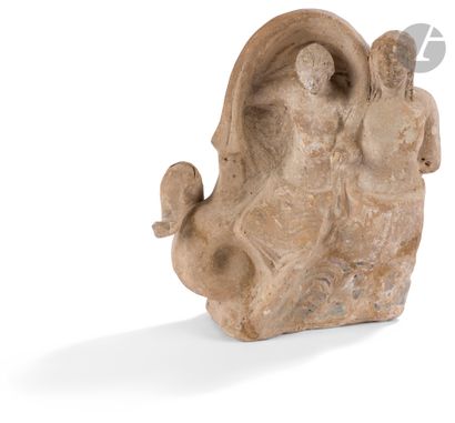 null Group depicting the goddess Venus in the company of Triton 
The goddess holds...