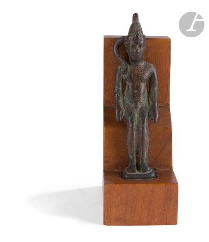 null Statuette representing the child god HorusEgypt
, Late Period.
Bronze.
Height...