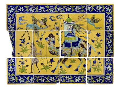 Composition of twelve tiles with a composite...