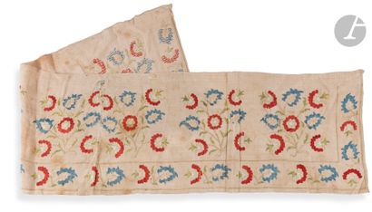 null Two embroideries with floral decoration, Ottoman Empire, late seventeenth -...