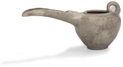 Long-spouted libation vessel with a rounded...