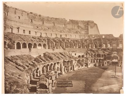 null Maison Adolphe Braun
Rome, 1869-1870.
Panorama de l’intérieur du Colisée.
Deux...