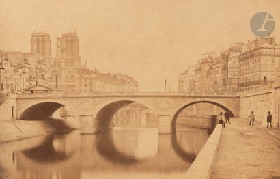 null Auguste Collard (1812-1893)
Ancien et nouveau pont Saint-Michel pendant la construction...