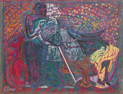 null Esther CARP (1897-1970)
Torero in a bullring
Oil on paper mounted on canvas.
Signed...